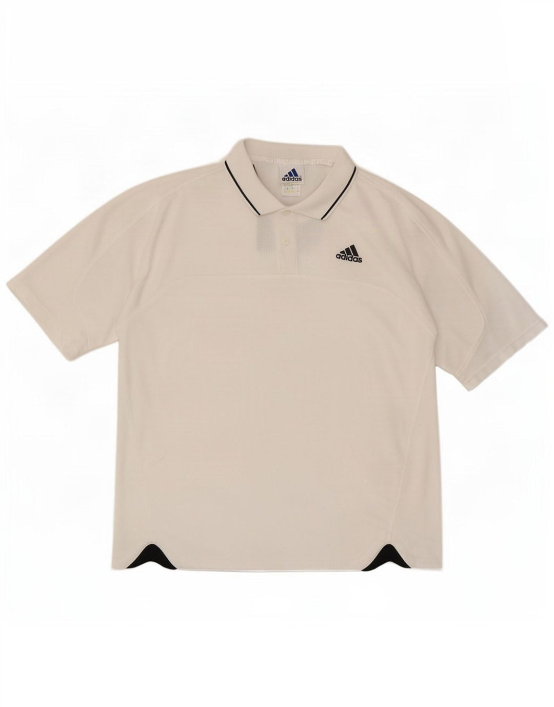 Męska koszulka polo Adidas UK 44/46, duża, biała, poliestrowa