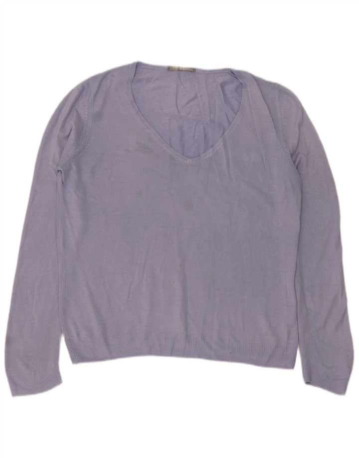 Marks & Spencer Damski sweter z dekoltem w kształcie litery V, UK 16, duży fioletowy