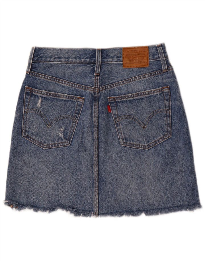 Damska spódnica dżinsowa Levi's w trudnej sytuacji W27 Mała niebieska bawełna