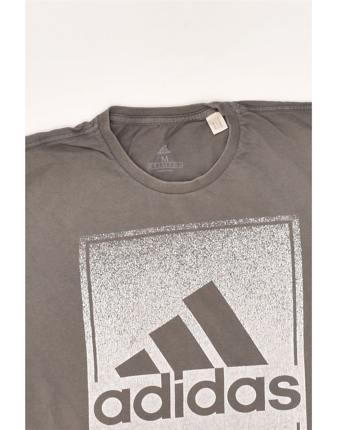 ADIDAS Mens Graphic T-Shirt Top Medium Grey Cotton Vintage Adidas and Second-Hand Adidas from Messina Hembry 