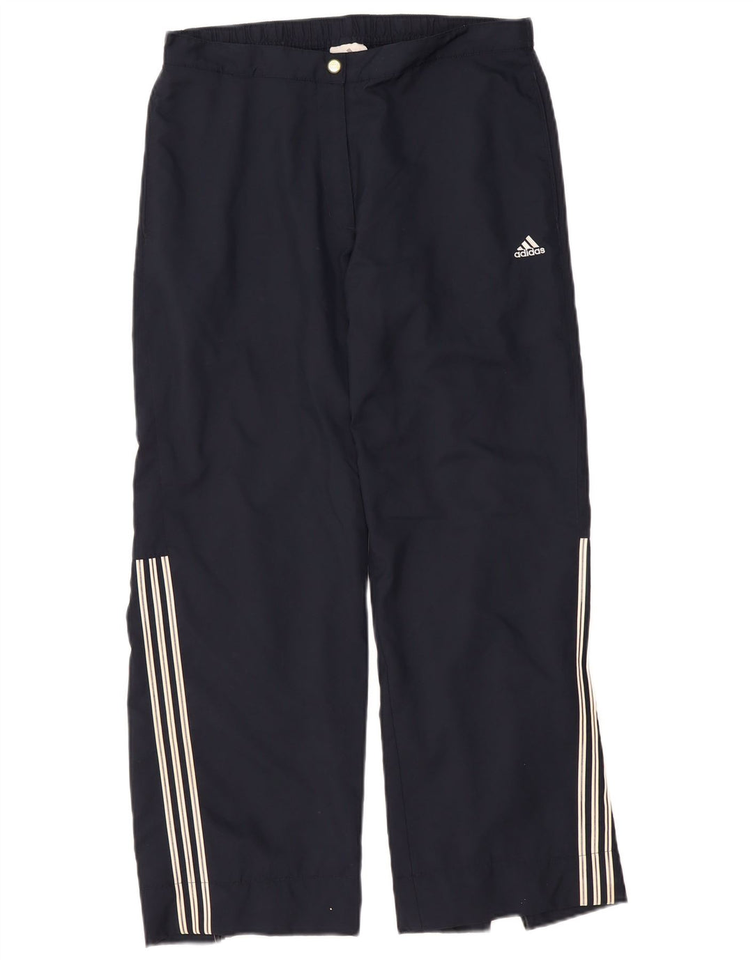 Damskie spodnie dresowe ADIDAS UK 16, duże, granatowe, poliestrowe