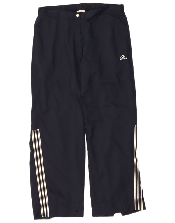 Damskie spodnie dresowe ADIDAS UK 16, duże, granatowe, poliestrowe