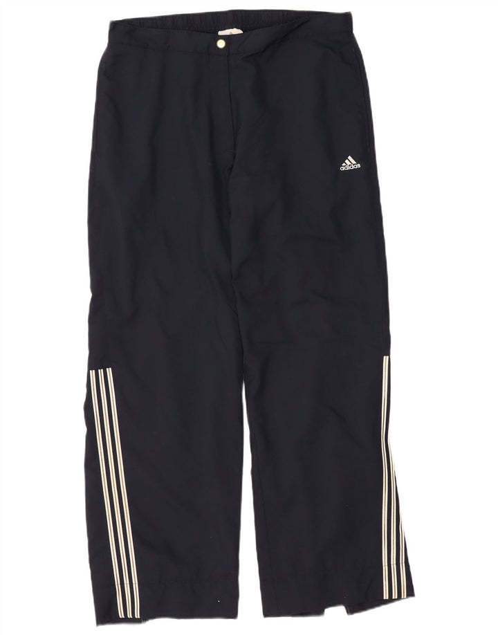 Damskie spodnie dresowe ADIDAS UK 16, duże, granatowe, poliestrowe