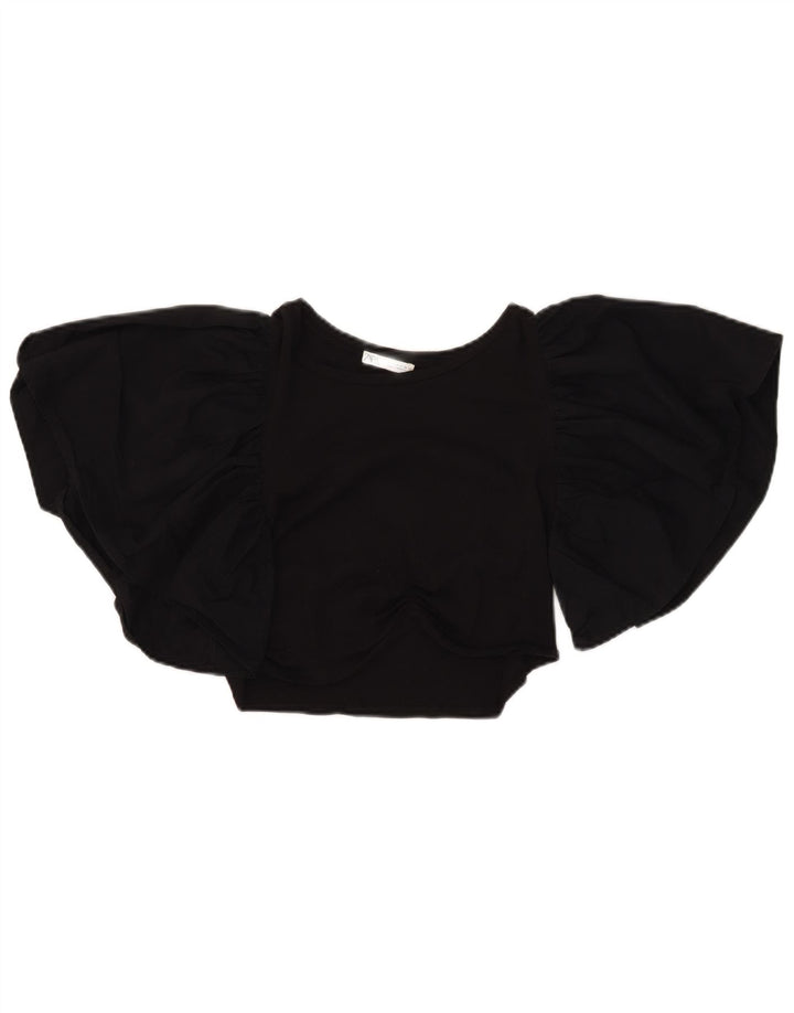 Bluzka damska Zara Crop Batwing Top UK 12 Medium Black