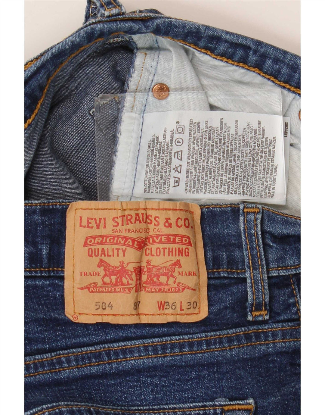 Damskie jeansy Levi's 584 Bootcut W36 L30 Niebieska bawełna