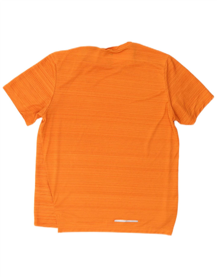 Męski T-shirt NIKE Dri Fit, duży, pomarańczowy poliester w prążki