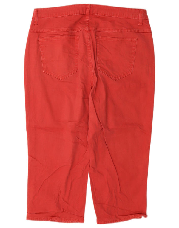 Spodnie damskie Lee Riders Capri US 14 XL W34 L19 Czerwone bawełniane