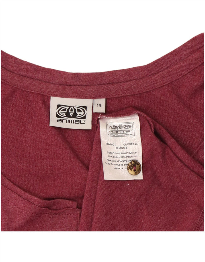 Bluzka damska ANIMAL UK 14 Średnia bordowa bawełna w kwiaty