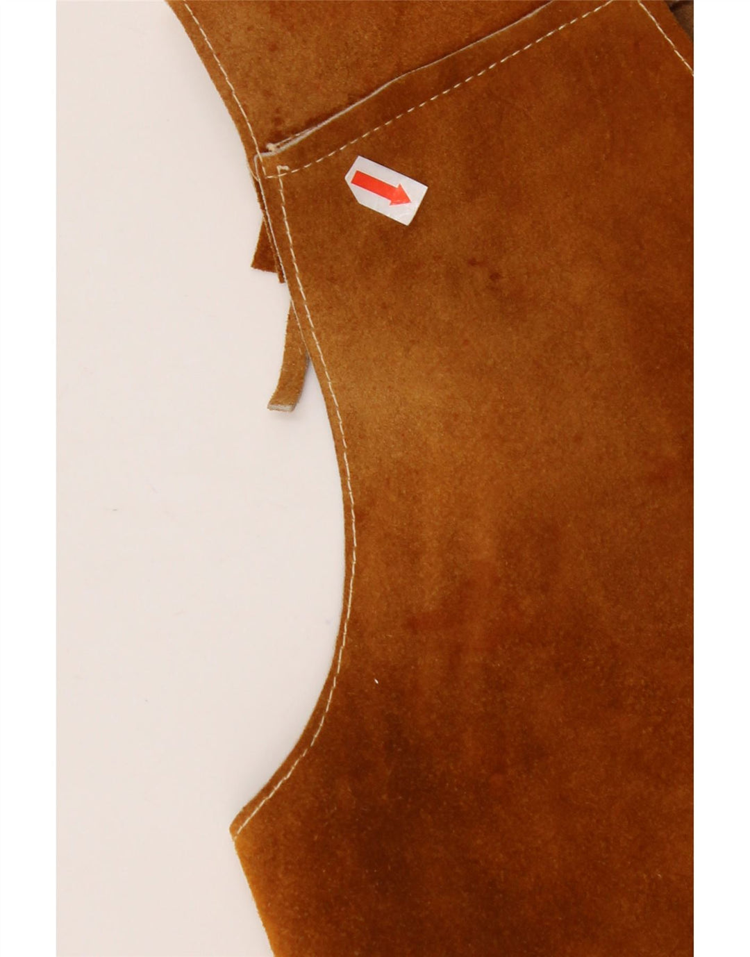 Zamszowa kamizelka damska VINTAGE UK 10 Small Brown