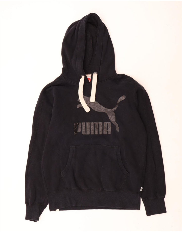 Męski sweter z kapturem Puma z grafiką, średni czarny, bawełniany