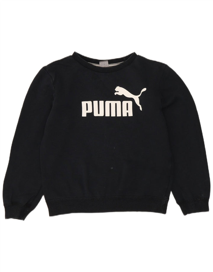 Bluza dziewczęca Puma z krótkim rękawem, 11-12 lat, czarny poliester