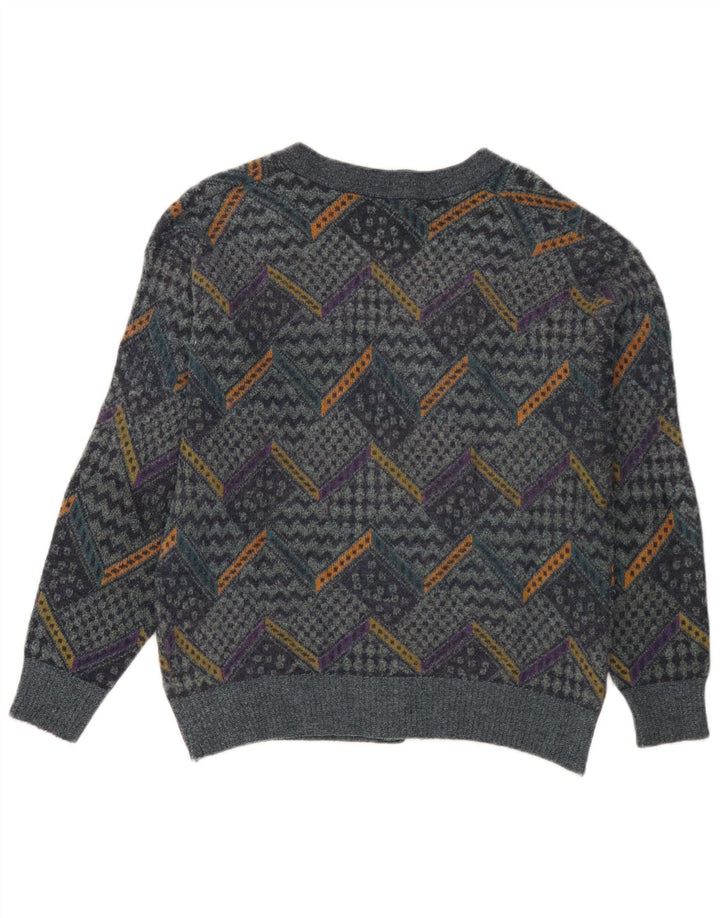 Męski sweter rozpinany Breidhof w kolorze średniego niebieskiego patchworku