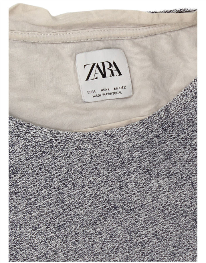 Męski T-shirt Zara, duży, niebieski