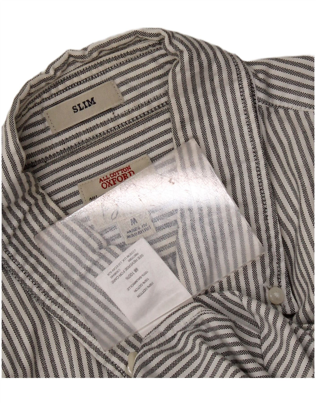 J. CREW Męska koszula Oxford Slim Fit Średnioszary, bawełniany w prążki