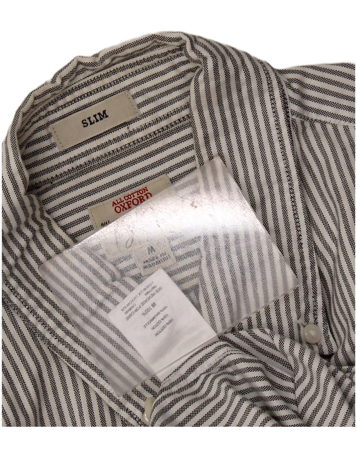 J. CREW Męska koszula Oxford Slim Fit Średnioszary, bawełniany w prążki