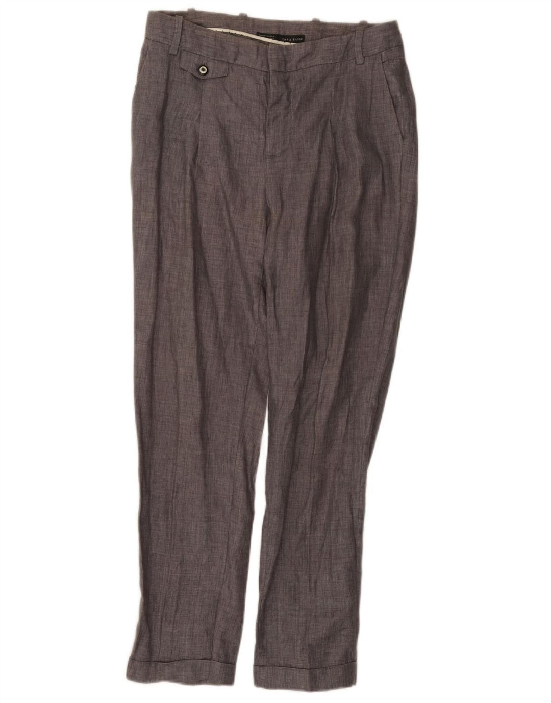 Damskie proste spodnie chino Zara, średnie W28 L27, szare