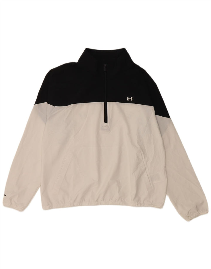 Damski top dresowy UNDER ARMOUR UK 16, duży, biały, z blokami kolorów