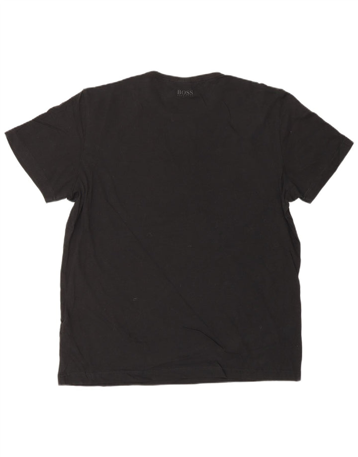 Męski T-shirt z grafiką o nowoczesnym kroju HUGO BOSS, duży, czarny