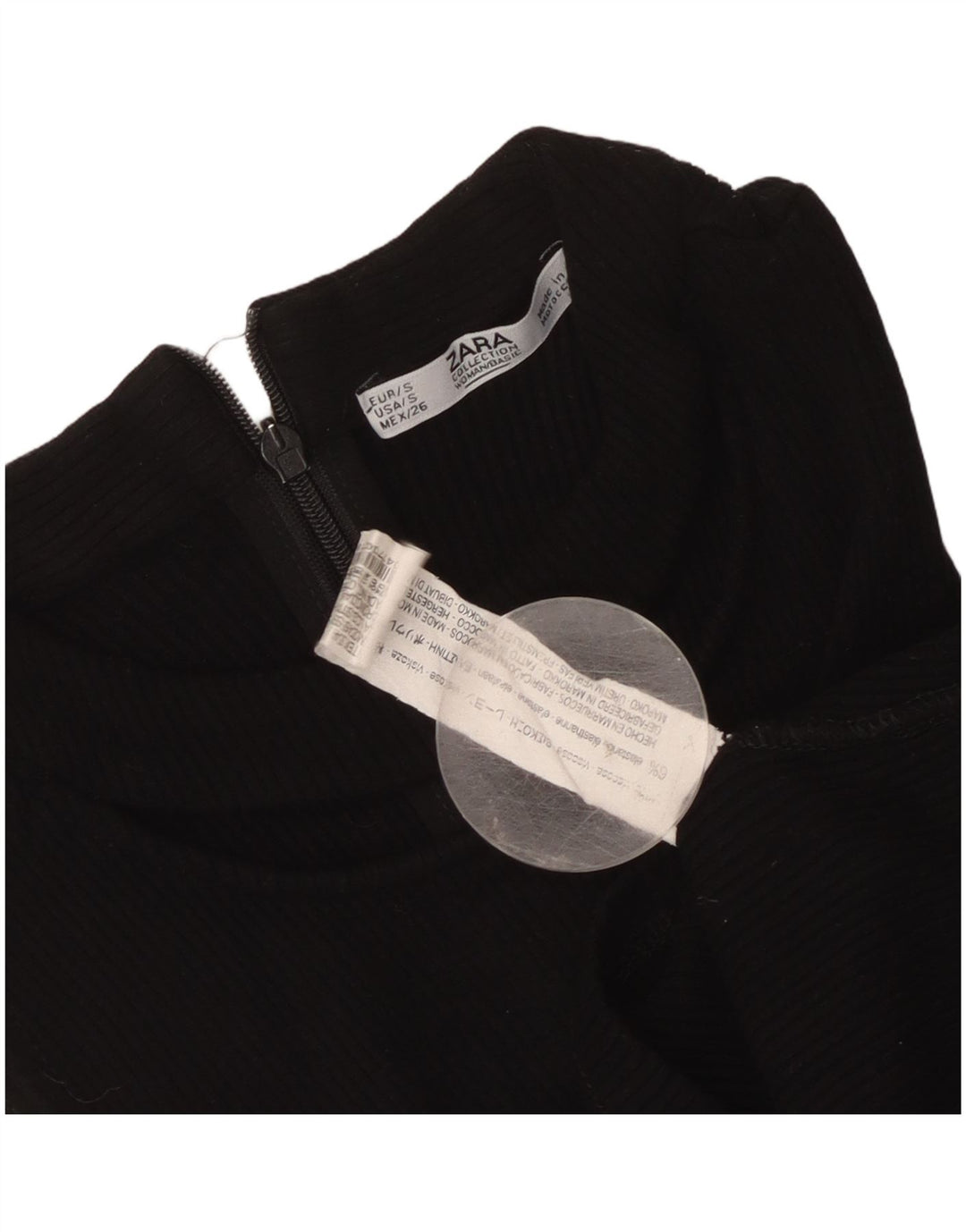 Damski krótki top bez rękawów Zara UK 8 Small, czarna wiskoza