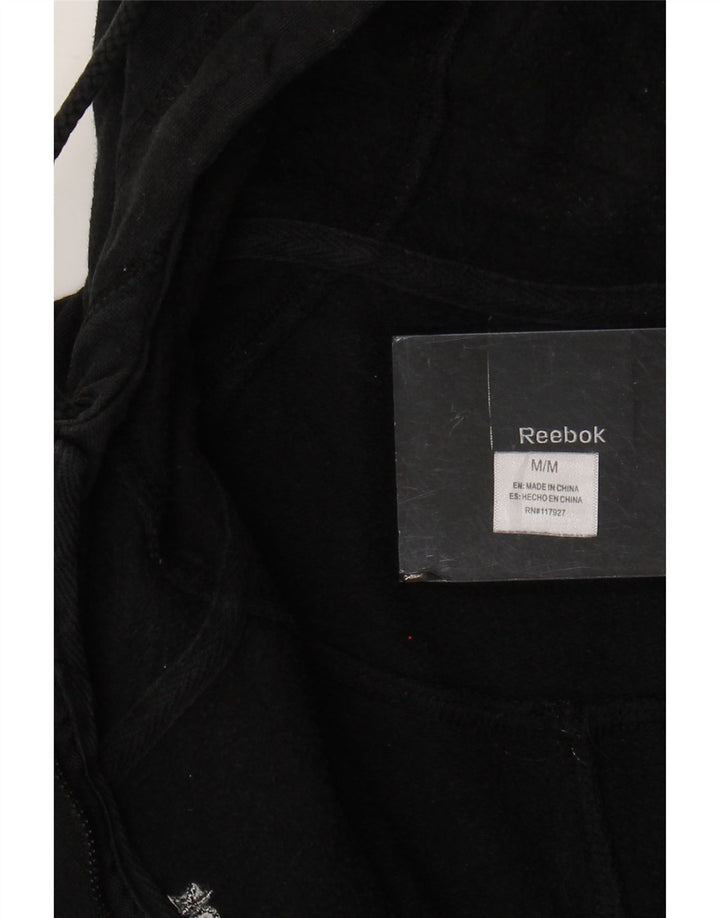Damski sweter z kapturem i zamkiem Reebok UK 14, średni czarny, bawełniany