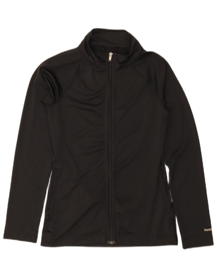 REEBOK Womens Tracksuit Top Jacket UK 10 Small Black Polyester