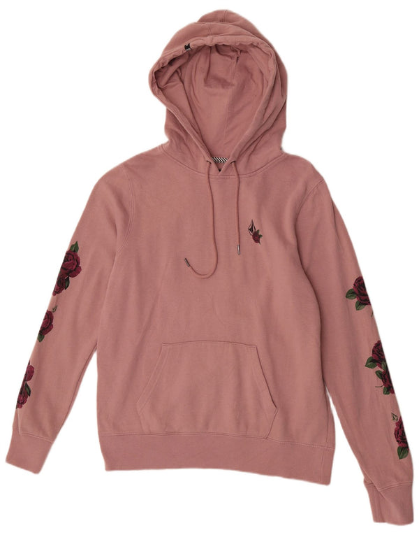 Damska bluza z kapturem Volcom UK 14 Średnioróżowa bawełniana w kwiaty