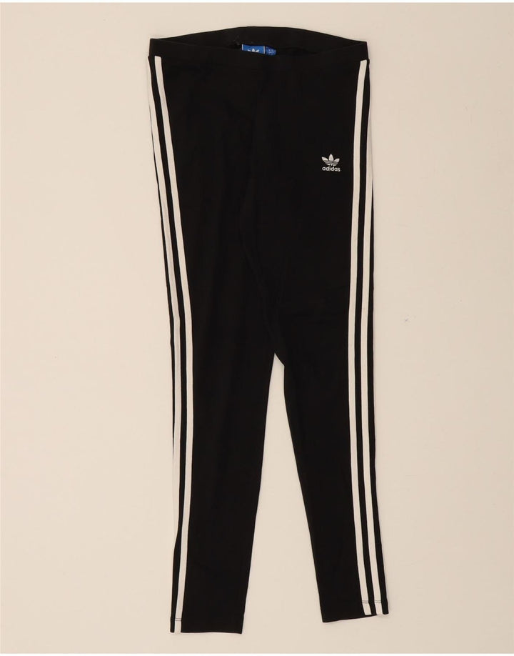 ADIDAS Womens Leggings UK 12 Medium  Black Cotton Vintage Adidas and Second-Hand Adidas from Messina Hembry 
