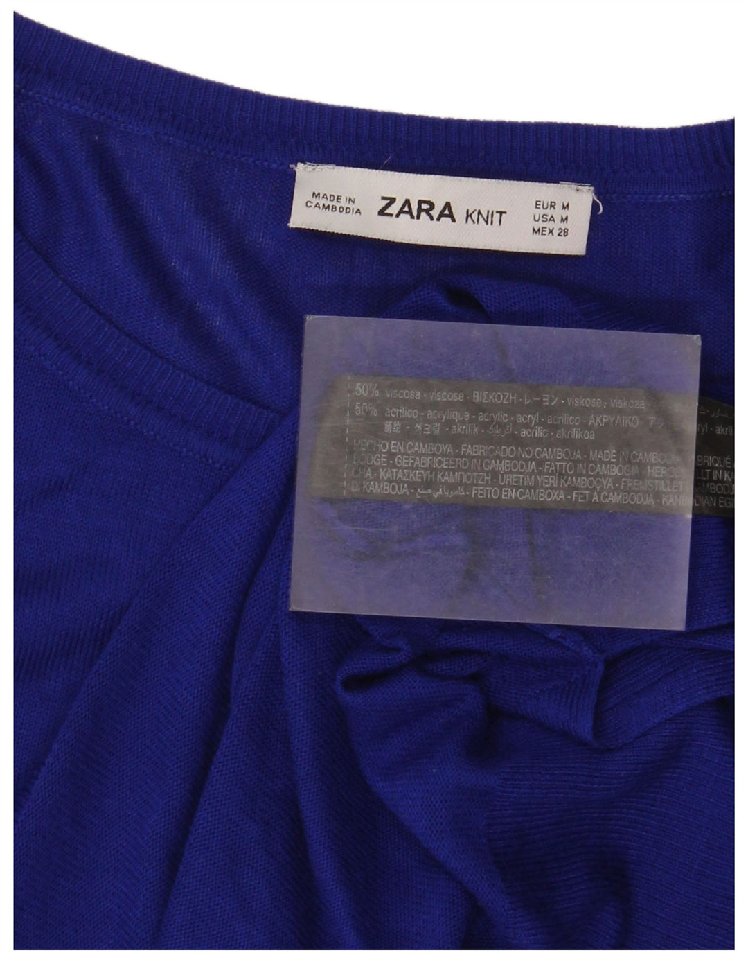 Damska bluzka oversize Zara UK 14 Średni niebieski wiskoza