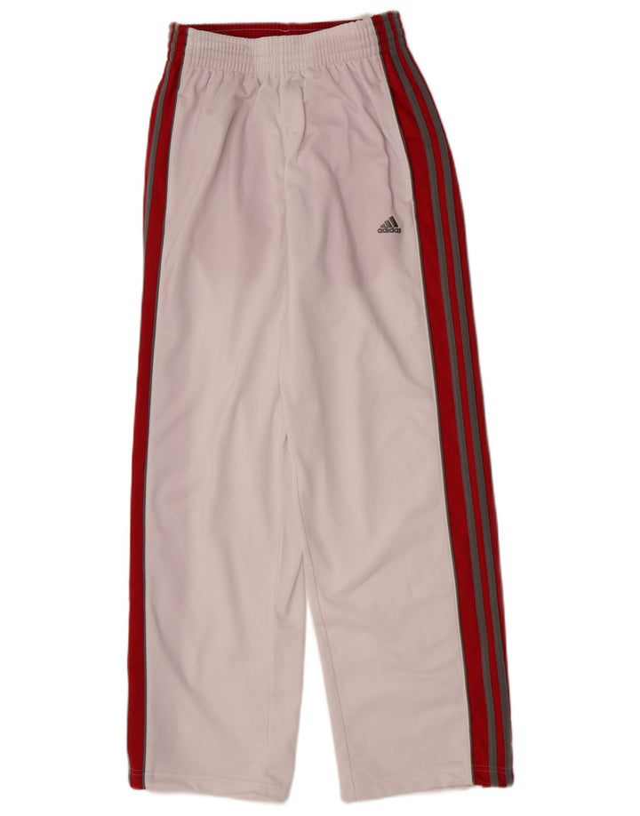 Damskie spodnie dresowe Adidas UK 8 Mały biały poliester z blokami kolorów