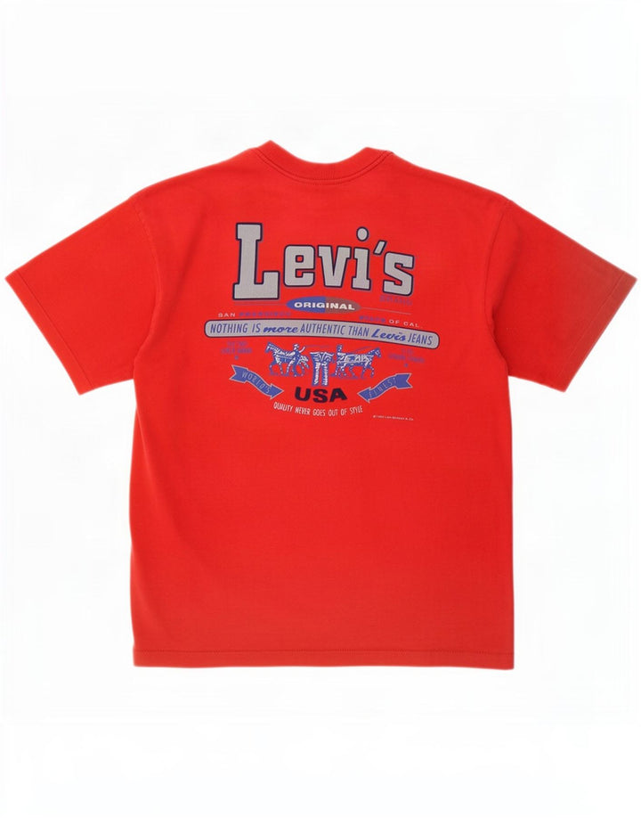 Męski T-shirt z grafiką Levi's, duży, czerwony, bawełniany
