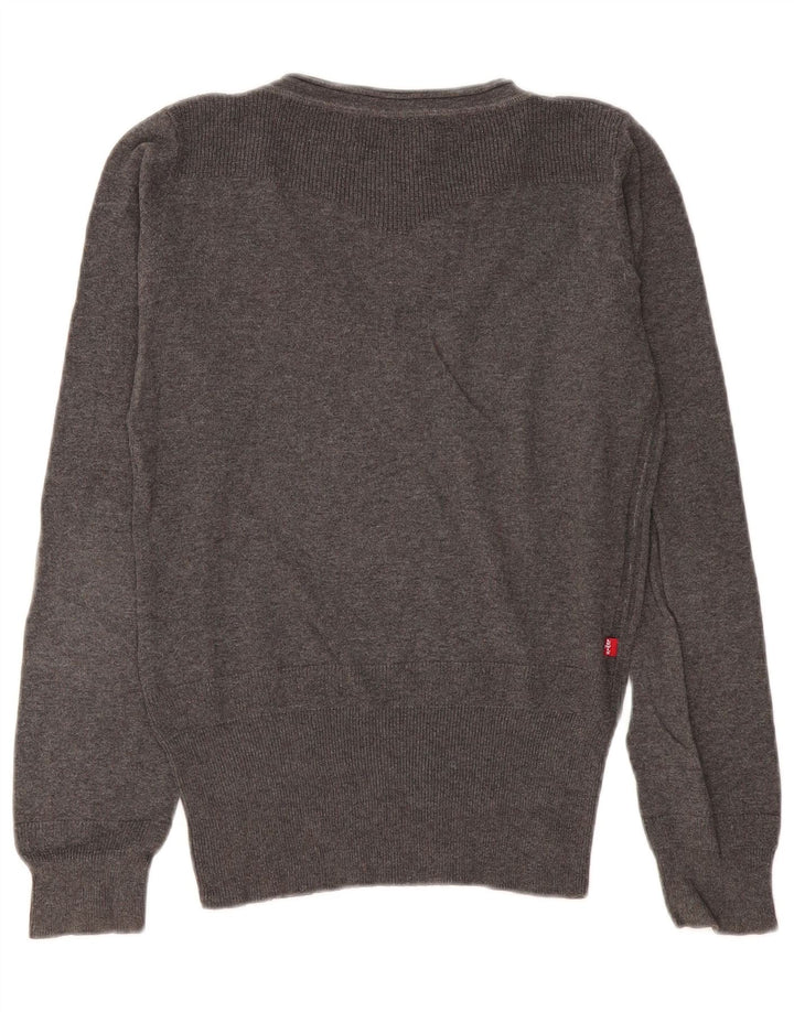 Sweter damski Levi's z dekoltem w kształcie litery V, UK 14, średnioszary, bawełniany