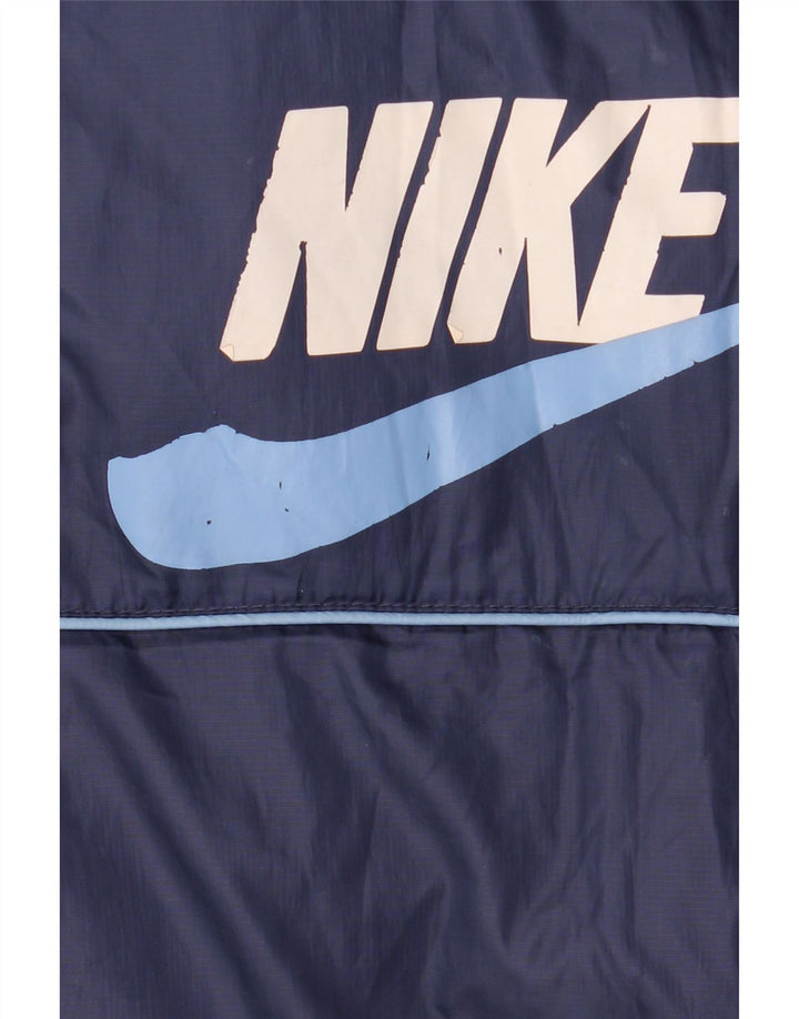 Chłopięca wyściełana kurtka z kapturem i grafiką Nike 12-13 lat, duża, granatowa