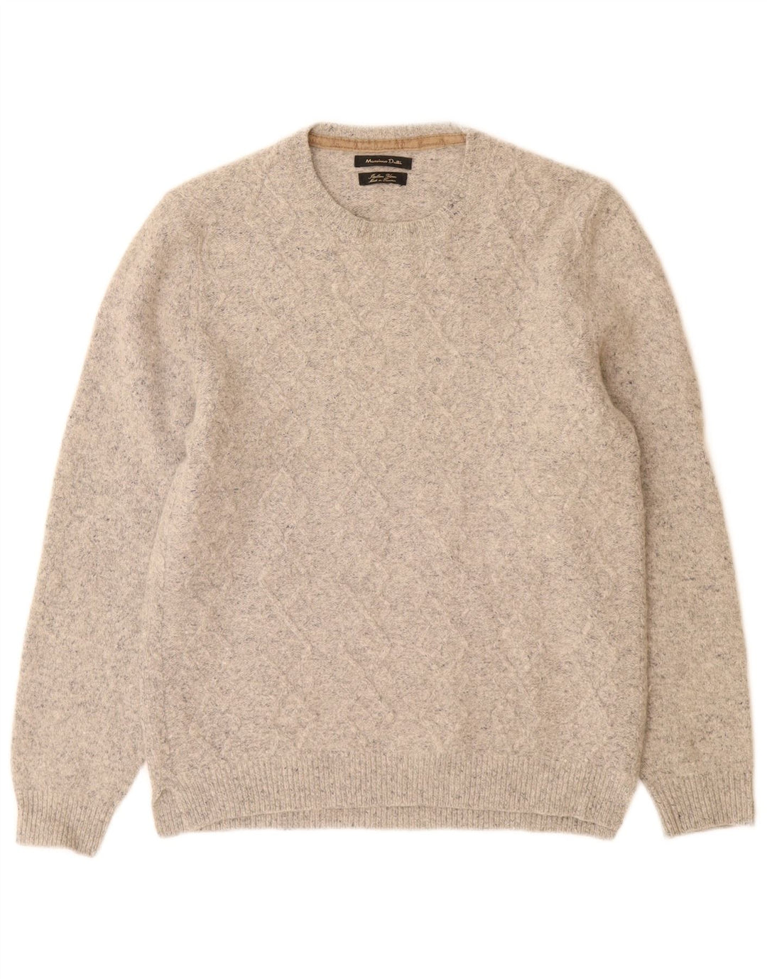 Męski sweter z okrągłym dekoltem Massimo Dutti, średnioszary