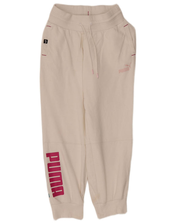 Damskie spodnie dresowe Puma Graphic Joggers UK 10 Small White Cotton