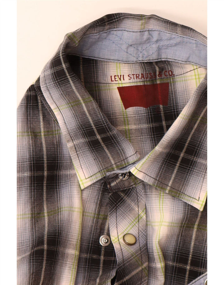 Męska koszula z krótkim rękawem Levi's, mała, szara, bawełniana krata