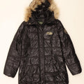 JEEP Womens Hooded Padded Coat UK 12 Medium Black Polyester Vintage Jeep and Second-Hand Jeep from Messina Hembry 