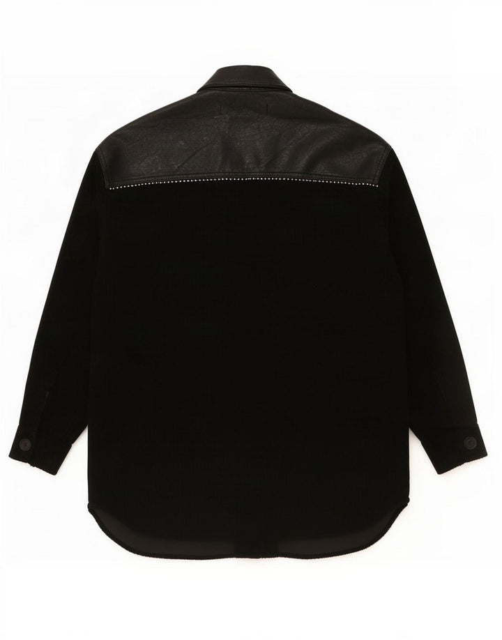 Damska koszula oversize Zara UK 6 XS, czarna, poliestrowa