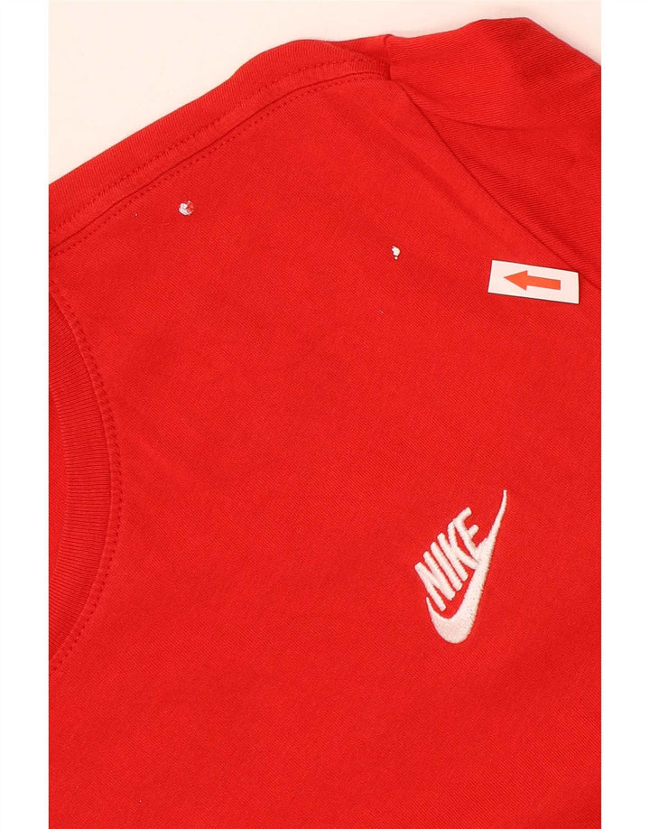 Męski T-shirt Nike o sportowym kroju, duży, czerwony, bawełniany