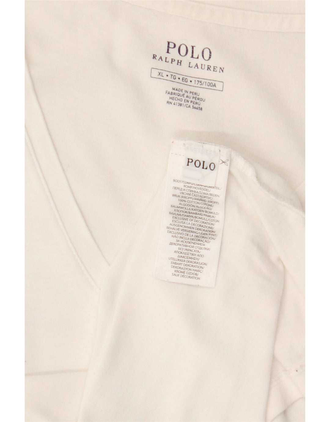 Koszulka POLO RALPH LAUREN Męska koszulka Top XL Biała bawełna