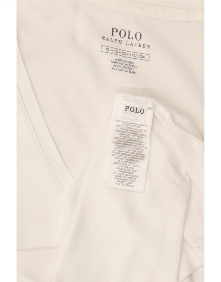 Koszulka POLO RALPH LAUREN Męska koszulka Top XL Biała bawełna