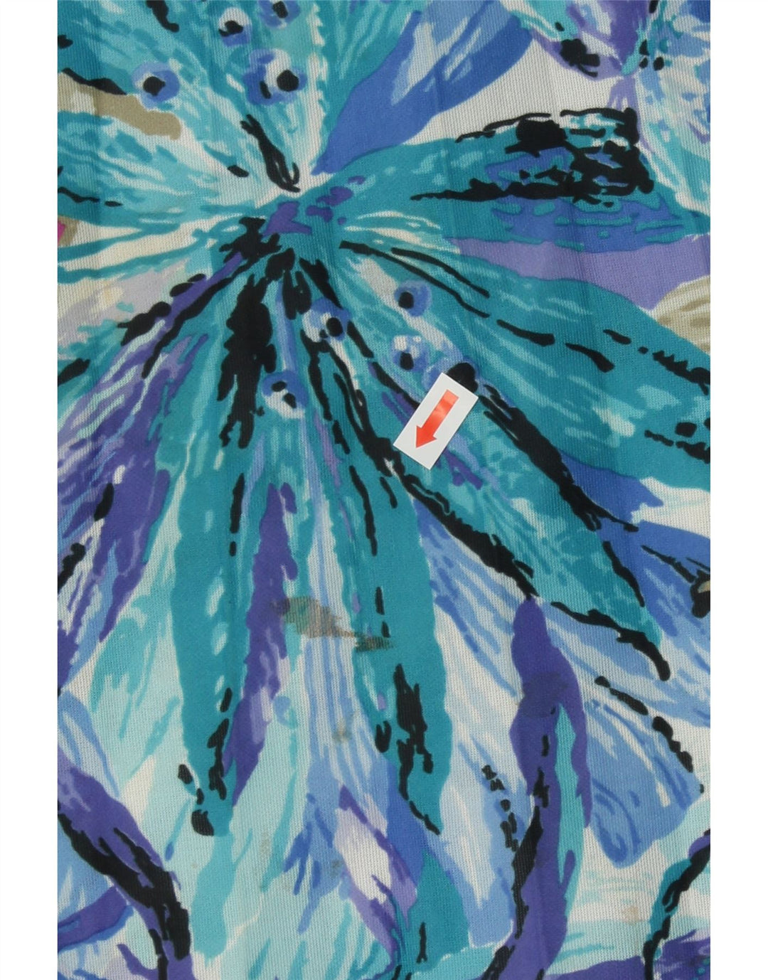 VINTAGE Womens A-Line Dress IT 46 Large Blue Floral Polyester Vintage Vintage and Second-Hand Vintage from Messina Hembry 