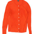 EDDIE BAUER Womens Cardigan Sweater UK 10 Small Orange Cotton Vintage Eddie Bauer and Second-Hand Eddie Bauer from Messina Hembry 