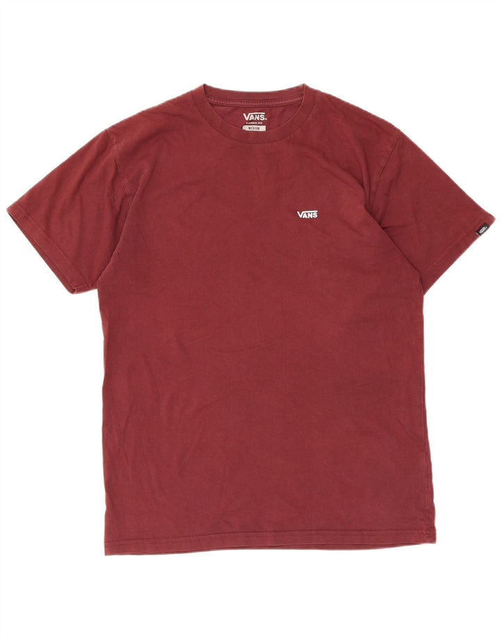 Męski T-shirt Vans o klasycznym kroju, średni, bordowy, bawełniany