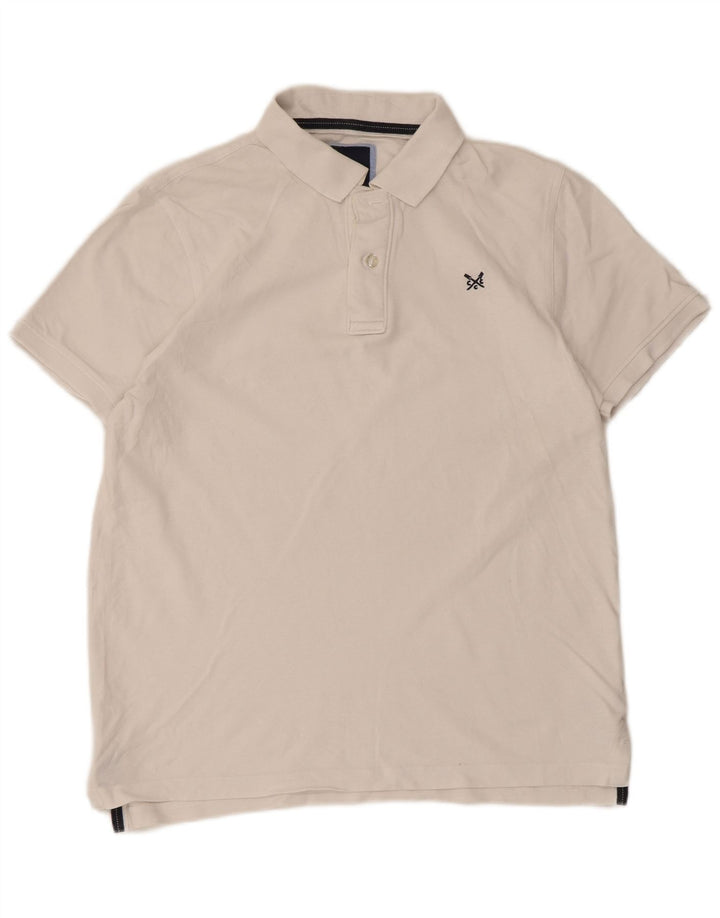 Crew Clothing Męska koszulka polo, duża, biała, bawełniana