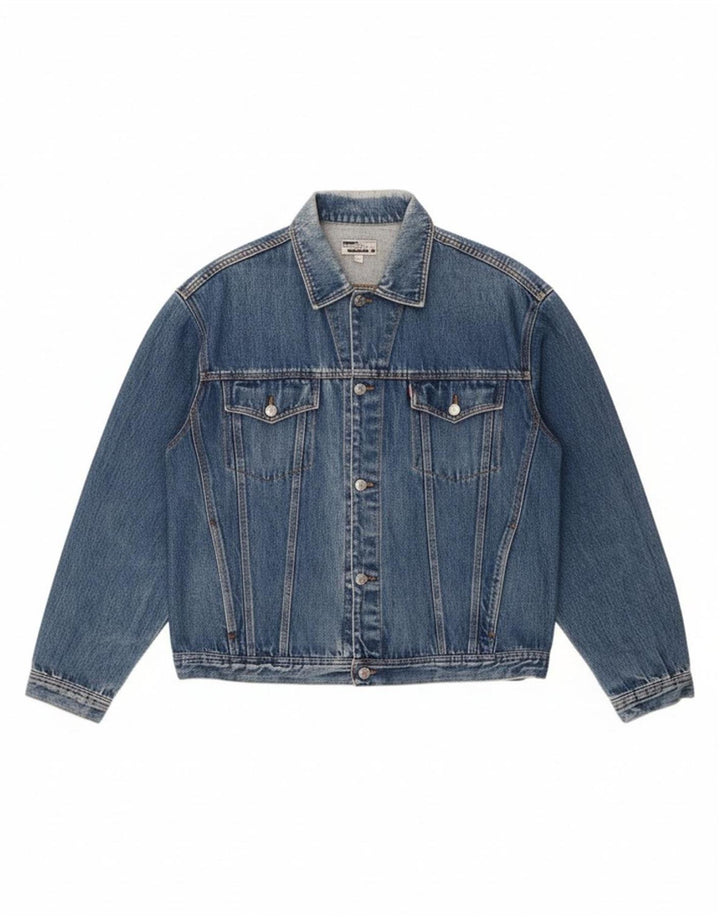 HOLIDAY Mens Denim Jacket UK 44 2XL Blue