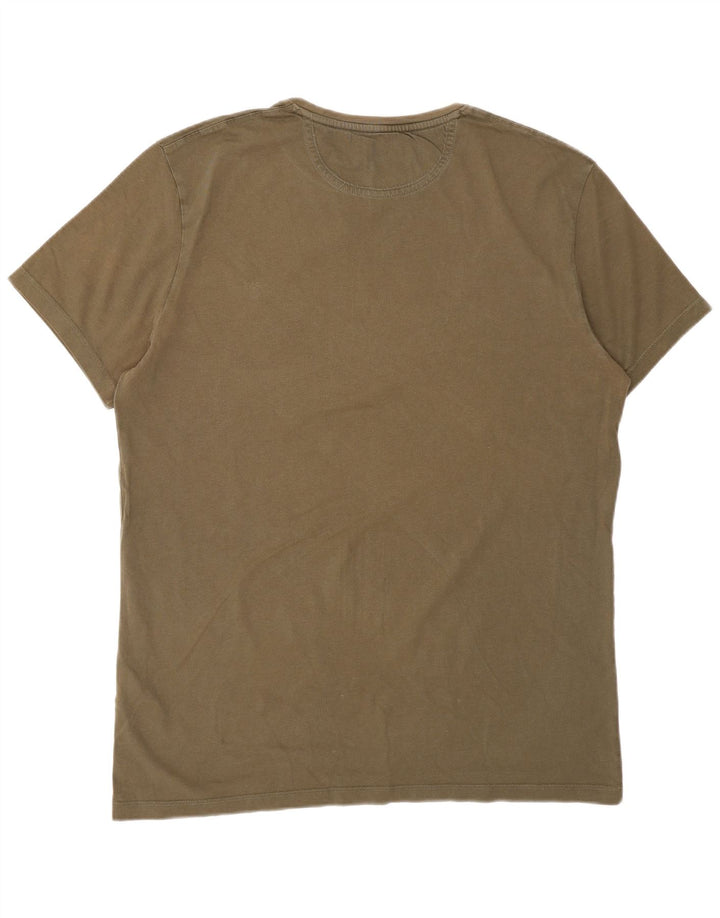 Męski T-shirt TIMBERLAND o dopasowanym kroju, duży, bawełniany khaki