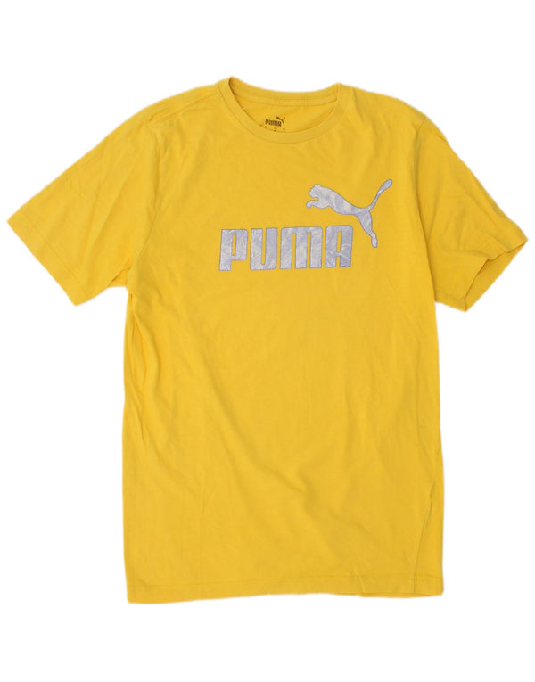 Męski T-shirt z grafiką PUMA, mały, żółty
