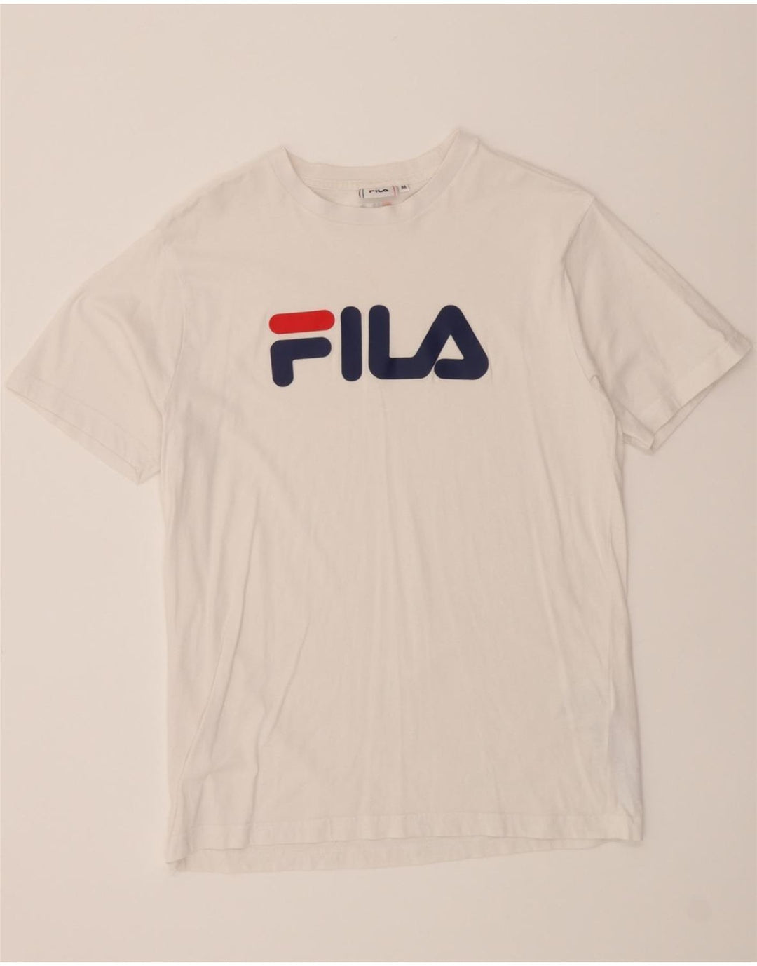 FILA Mens Graphic T-Shirt Top Medium White Cotton Vintage Fila and Second-Hand Fila from Messina Hembry 