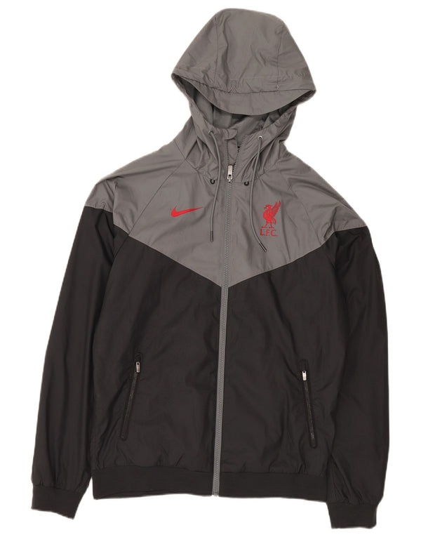 Męski sweter z kapturem i zamkiem błyskawicznym Nike Liverpool, mały, czarny poliester z blokami kolorów