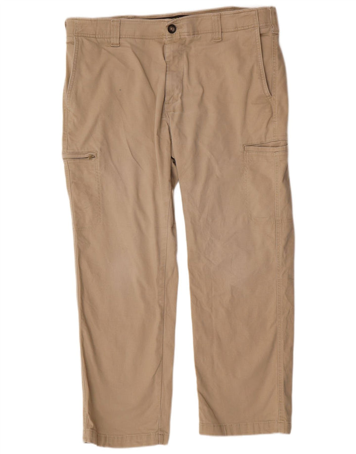 LEE Mens Straight Cargo Trousers W38 L29 Beige Cotton